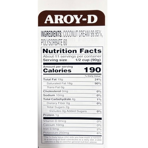 Aroy-D Coconut Cream, 33.8 Fluid Ounce 6-Pack