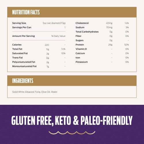 Genova Premium Albacore Tuna In Olive Oil, Low Sodium, Wild Caug