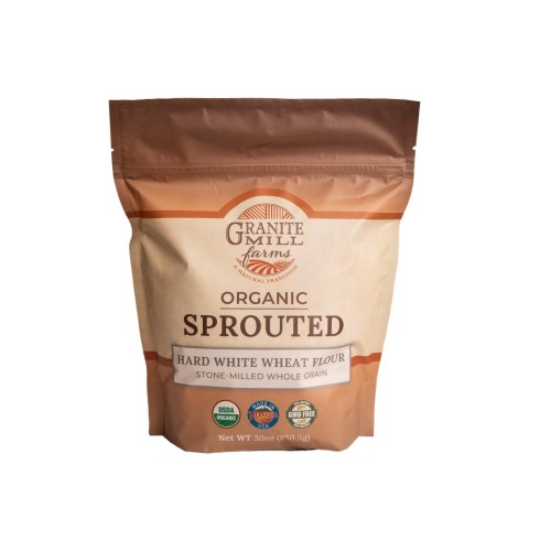 Stone Ground Sprouted Organic Hard White Wheat Flour, 30 oz