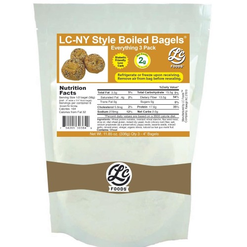 LC Foods 17g High Protein Bagel | NY Style Everything Keto...