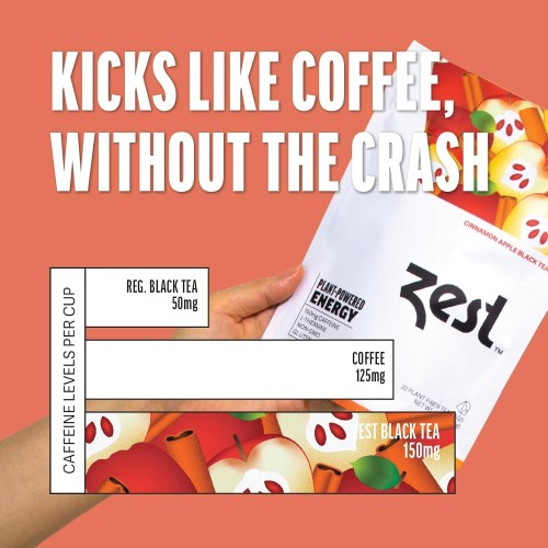 Zest Tea Energy Hot Tea, High Caffeine Blend Natural &Amp; Healthy C