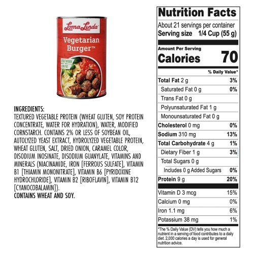 Loma Linda - Plant-Based - Vegetarian Burger 37.5 Oz. - Kosher