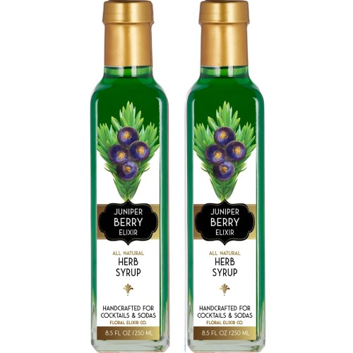 2 Pack All Natural Juniper Berry Syrup For Cocktails &Amp; Sodas