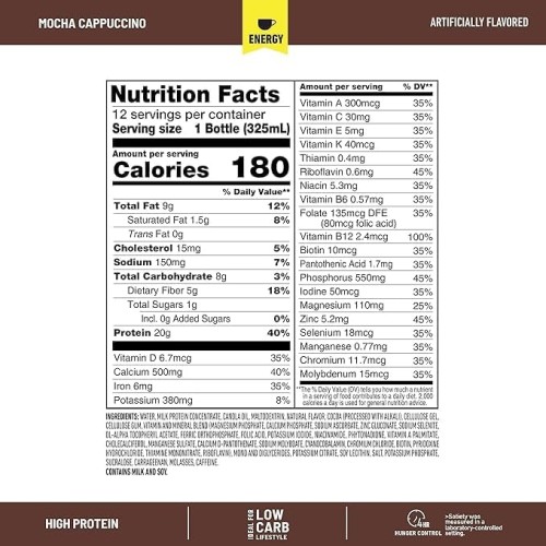 Slimfast Advanced Energy Mocha Cappuccino Shake – Ready To Drink