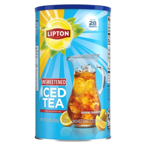 Lipton Unsweetened Iced Tea Mix, 28 qt (Pack of 2)