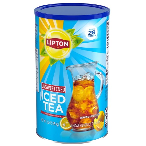 Lipton Unsweetened Iced Tea Mix, 28 qt (Pack of 2)