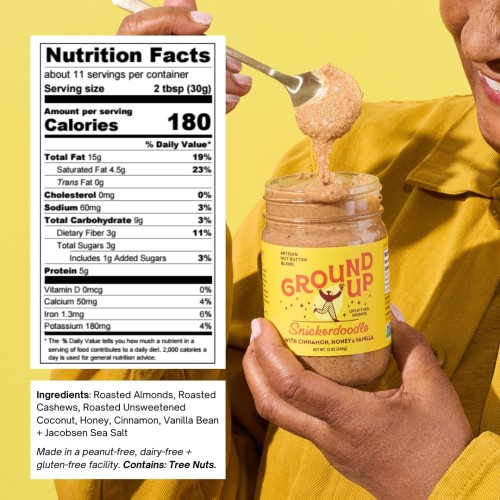 Ground Up Pdx, Nut Butter Almond Cashew Cinnamon Snickerdoodle,
