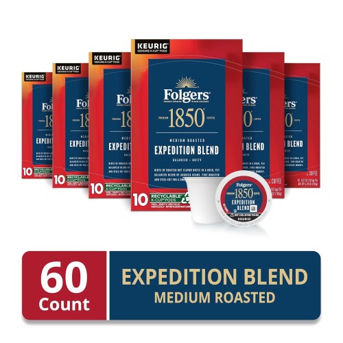 Folgers 1850 Expedition Blend Medium Roast Coffee, 60 K C