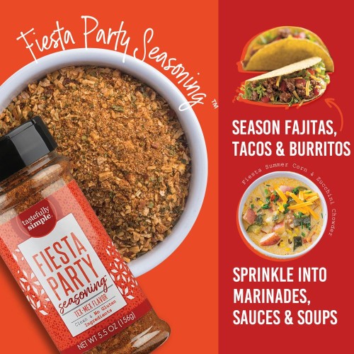 Tastefully Simple Fiesta Party Mexican Seasoning, No Msg, Great