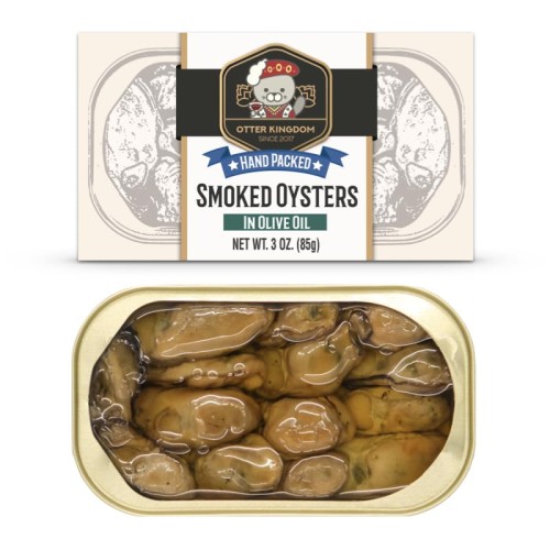 Otter Kingdom Premium Smoked Oysters In Pure Olive Oil, 3-Ounce