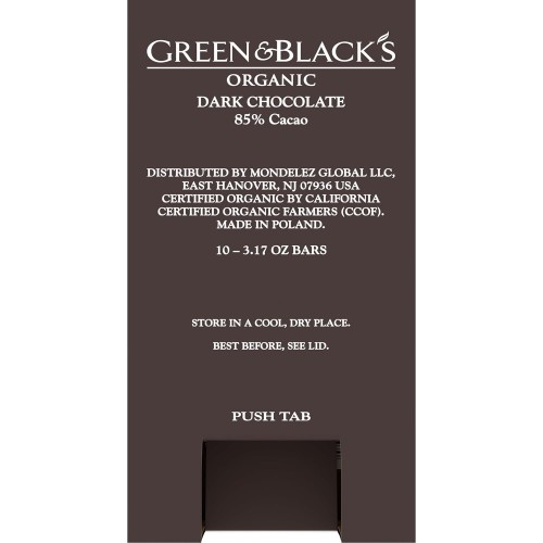 Green &Amp; Blacks Organic Dark Chocolate Bar, 85% Cacao, Easter Ch
