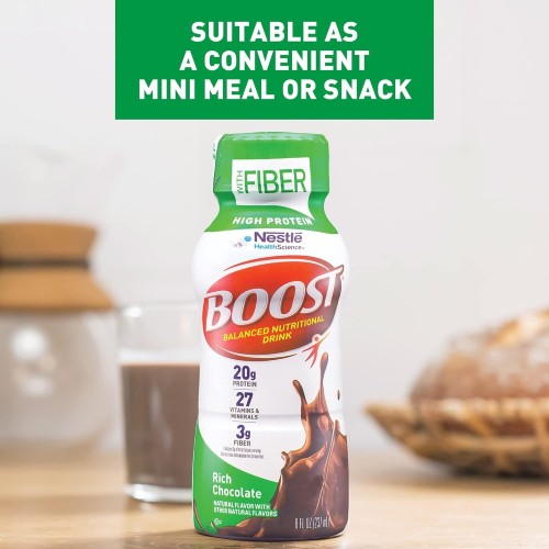 Boost High Protein With Fiber Complete Nutritional Drink, Rich C