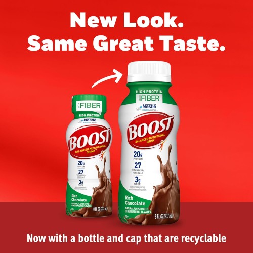 Boost High Protein With Fiber Complete Nutritional Drink, Rich C