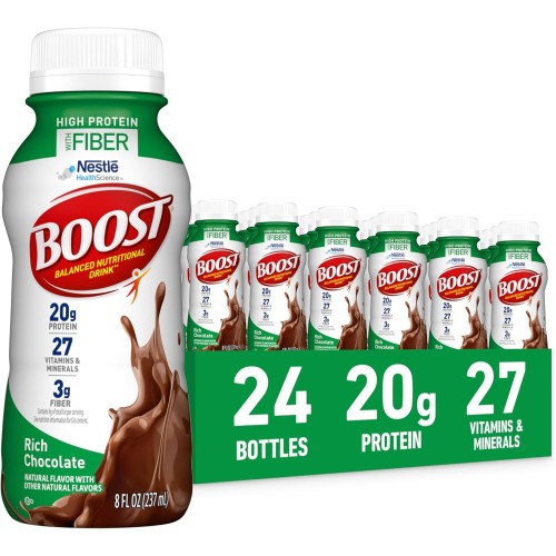 Boost High Protein With Fiber Complete Nutritional Drink, Rich C