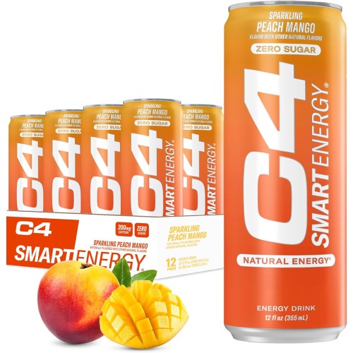 C4 Smart Energy Sugar Free Energy Drink 12Oz Pack Of 12 | Peac