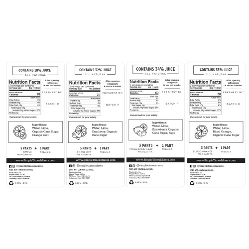 Simple Times Mixers: Real Ingredient Cocktail Mixers│Margarita 4