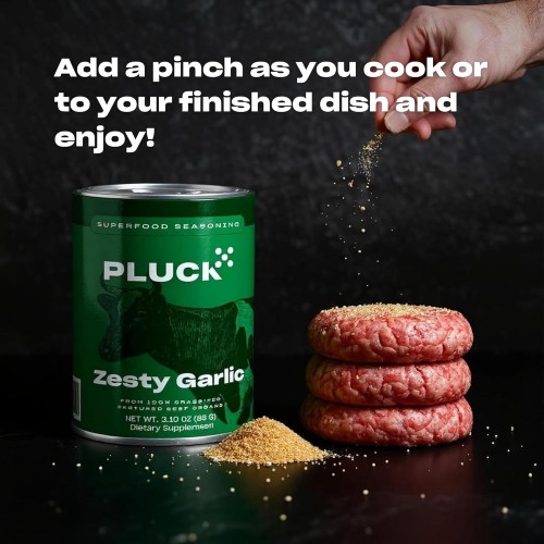 Pluck Zesty Garlic Organ Meat Blend Seasoning | From Grass-Fed &...