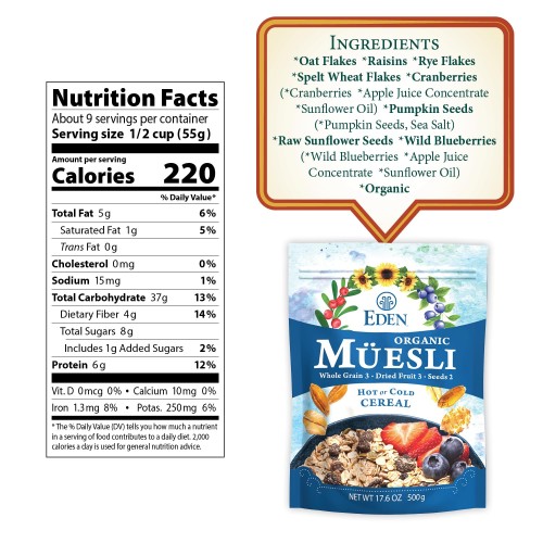 Eden Foods Muesli Organic 17.6Oz