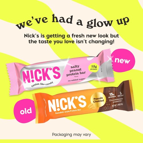 Nicks Swedish-Style Snack Bar, Keto Protein Bar, 24 count, 15g ...