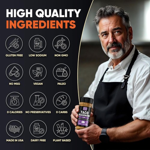 Taco Seasoning Mix Onion Powder - Gluten Free & Low Sodium