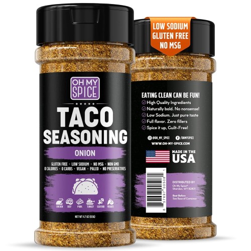 Taco Seasoning Mix Onion Powder - Gluten Free & Low Sodium