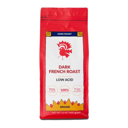 Puroast Low Acid Ground Coffee, French Roast, High Antioxidant,