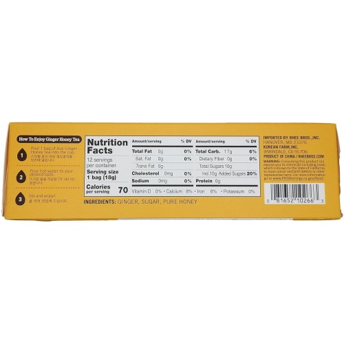 Instant Ginger Tea With Honey - 12 Bags X 0.63Oz