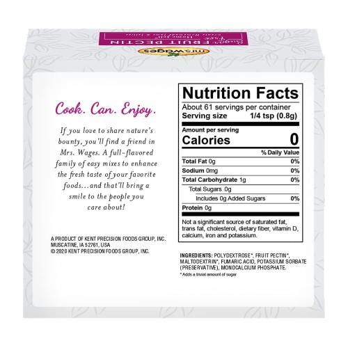 Mrs. Wages Lite Home Jell Fruit Pectin, 1.75-Ounce Pouches Pack