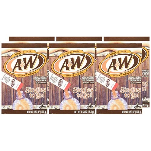 A&Amp;W Root Beer Drink Mix Singles To Go! 6 Boxes, 18 Packets Each