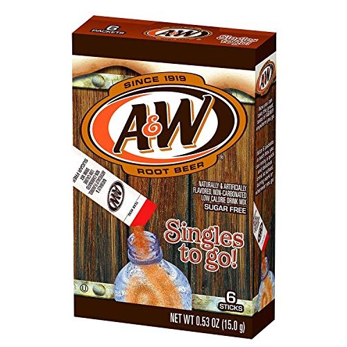 A&Amp;W Root Beer Sugar Free Singles To Go Drink Mix By A&Amp;W-Set Of 2
