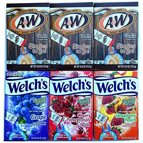 A&Amp;W, Welchs Grape, Cherry Pomegranate, Strawberry Peach Singles