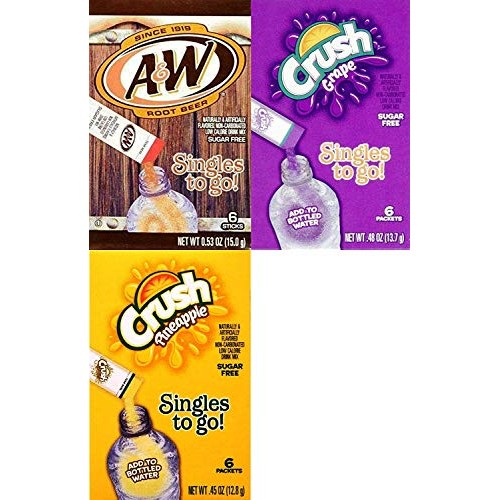 A&Amp;W Root Beer, Grape Crush &Amp; Piapple Crush Singles To Go Drink M