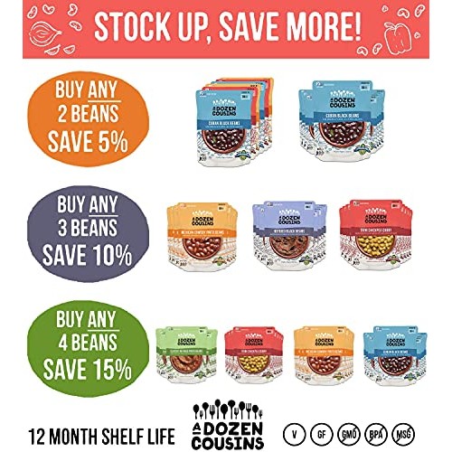 A Dozen Cousins Meals Pinto Beans Ready To Eat, Vegan And Non-Gm