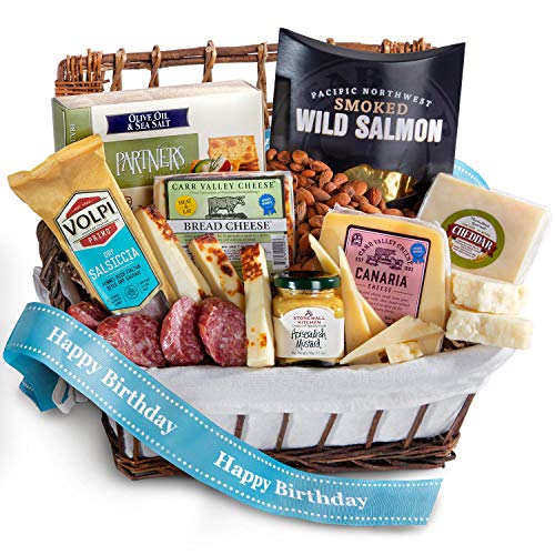 Happy Birthday Gourmet Cheese &Amp; Meats Hamper Gift Basket