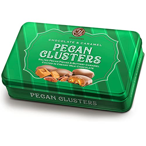 Milk Chocolate Caramel Pecan Clusters In Gift Tin, 1 Pound