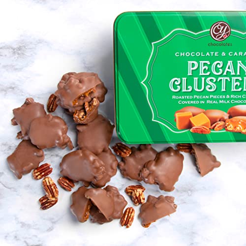 Milk Chocolate Caramel Pecan Clusters In Gift Tin, 1 Pound