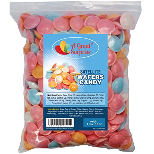 Satellite Wafers Candy, Original 1 Lb Bulk Candy, Approx 350 Pieces