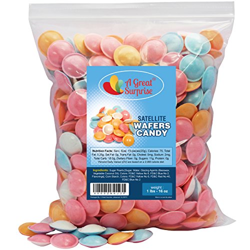 Satellite Wafers Candy, Original 1 Lb Bulk Candy, Approx 350 Pieces