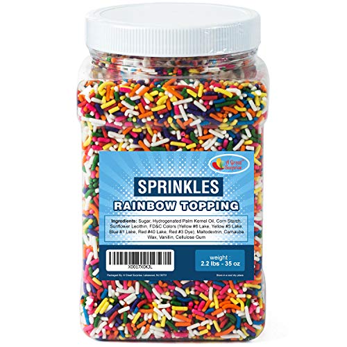 Sprinkles Rainbow Topping In Resealable Container, 2.2 Lb Bulk C