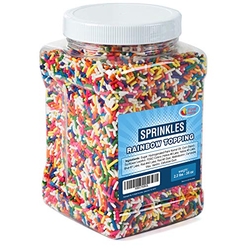 Sprinkles Rainbow Topping In Resealable Container, 2.2 Lb Bulk C
