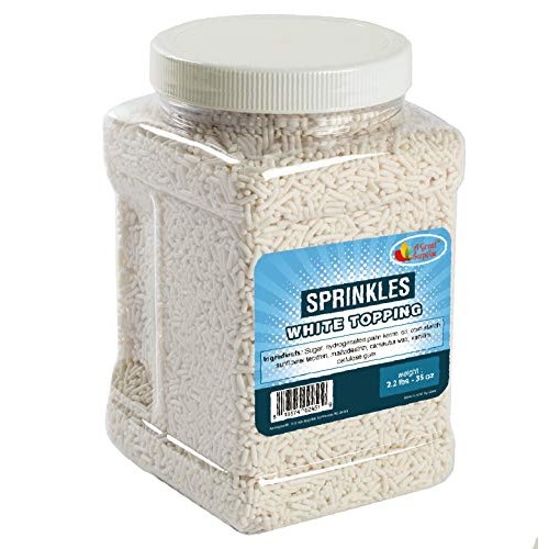 White Sprinkles Bulk - White Sprinkles In Resealable Container,