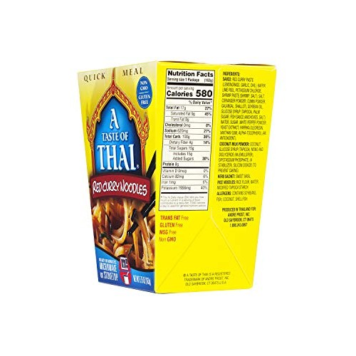 A Taste Of Thai Red Curry Noodles Quick Meal, 5.75-Ounce Boxes