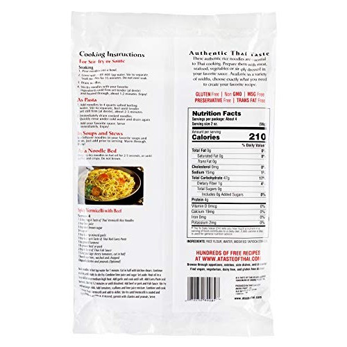 A Taste Of Thai Vermicelli Rice Noodles - 8.8Oz Pack Of 6 Angel