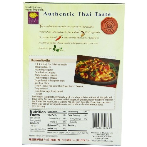 A Taste Of Thai Wide Rice Noodles, 16-Ounce Boxes Pack Of 6