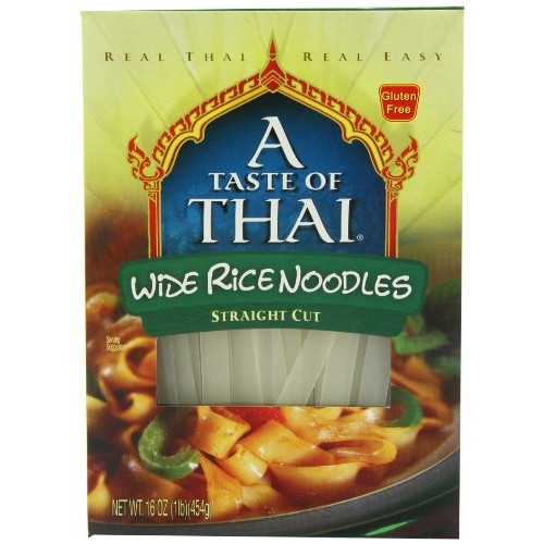 A Taste Of Thai Wide Rice Noodles, 16-Ounce Boxes Pack Of 6