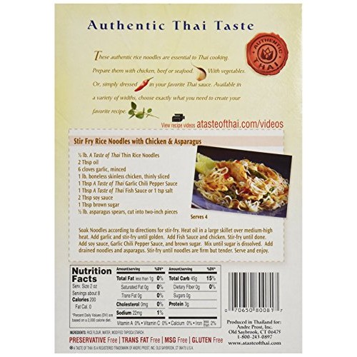 Taste Of Thai Thin Rice Noodles, 16 Oz