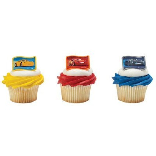 Cars 3 Nex-Gen Racers Cupcake Rings - 24 Pc