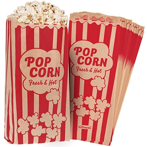 Popcorn Bags 1.5Oz Vintage Retro Style - Coated Oil/Grease Proof