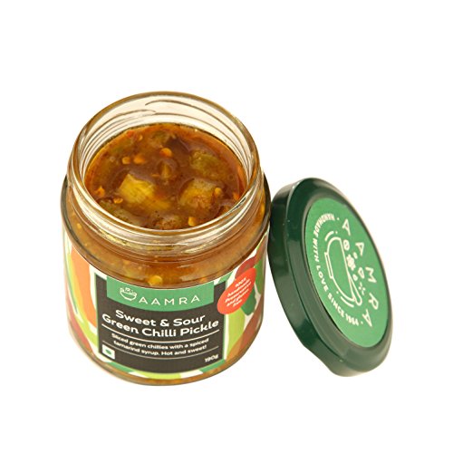 Aamra Ghaziabad Homemade Sweet &Amp; Sour Green Chili Indian Pickl