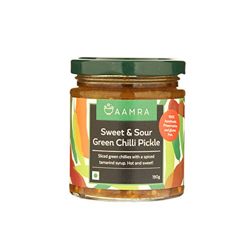 Aamra Ghaziabad Homemade Sweet &Amp; Sour Green Chili Indian Pickl